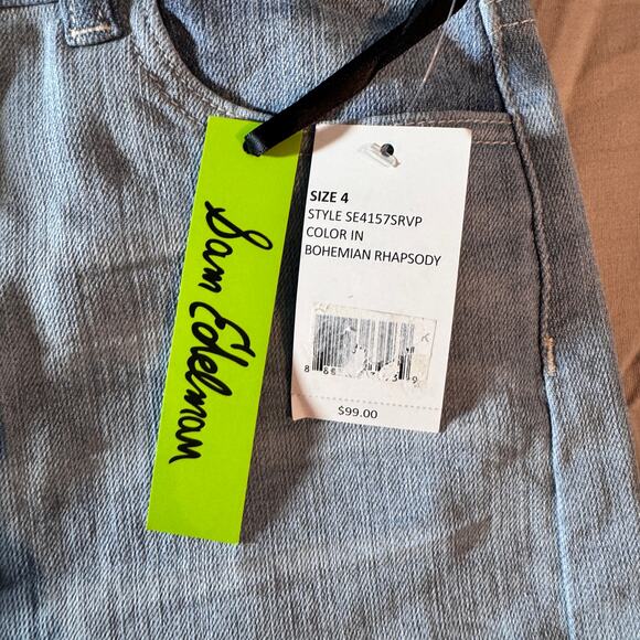 Sam Edelman Women's sz 4 Denim Skirt Patchwork Midi Bohemian Rhapsody NEW - Picture 3 of 8